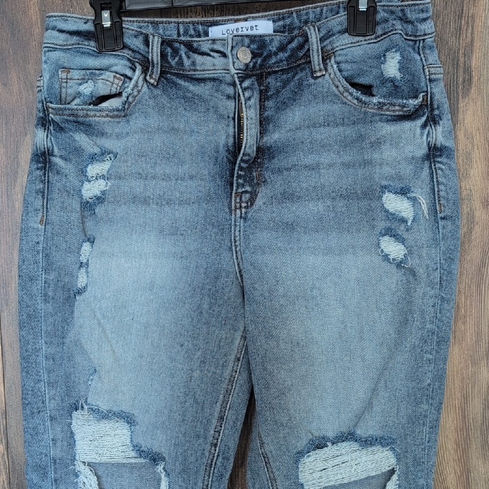 Lovervet by Vervet Distressed Blue Boyfriend Jeans 31/13